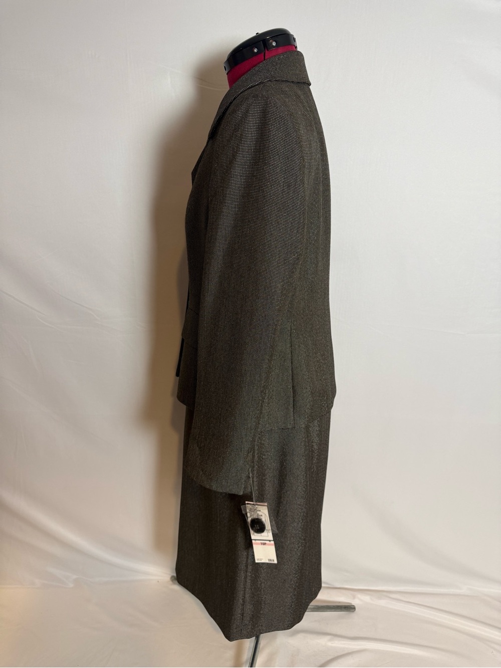 NWT Evan Picone Skirt Suit Size 10P Black & Brown 2-Piece Set Blazer & Skirt - Picture 6 of 16